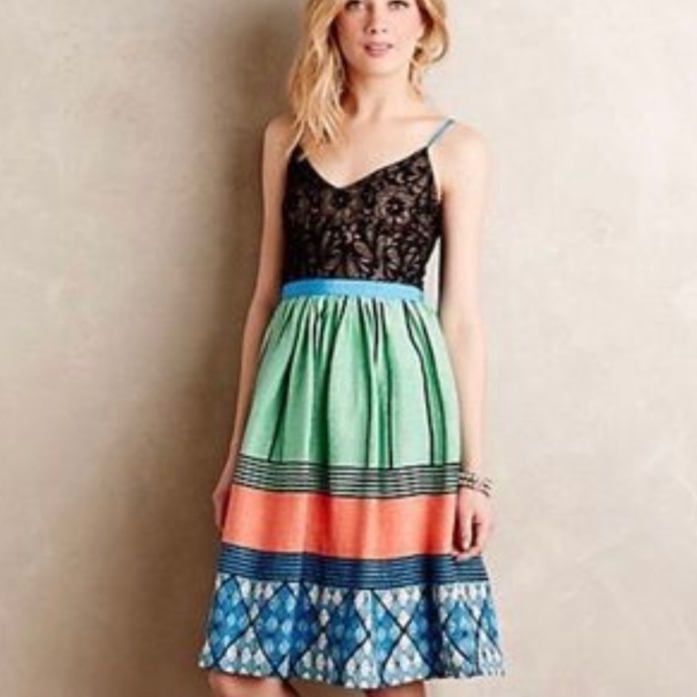 Tracy Reese Silk Sleeveless Multi-Color Mini Dress